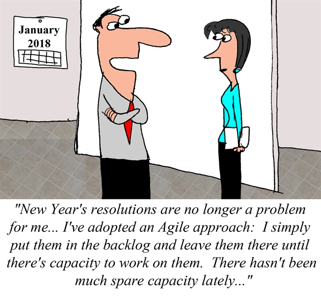 Humor - Cartoon: An Agile approach to New Year's Resolutions